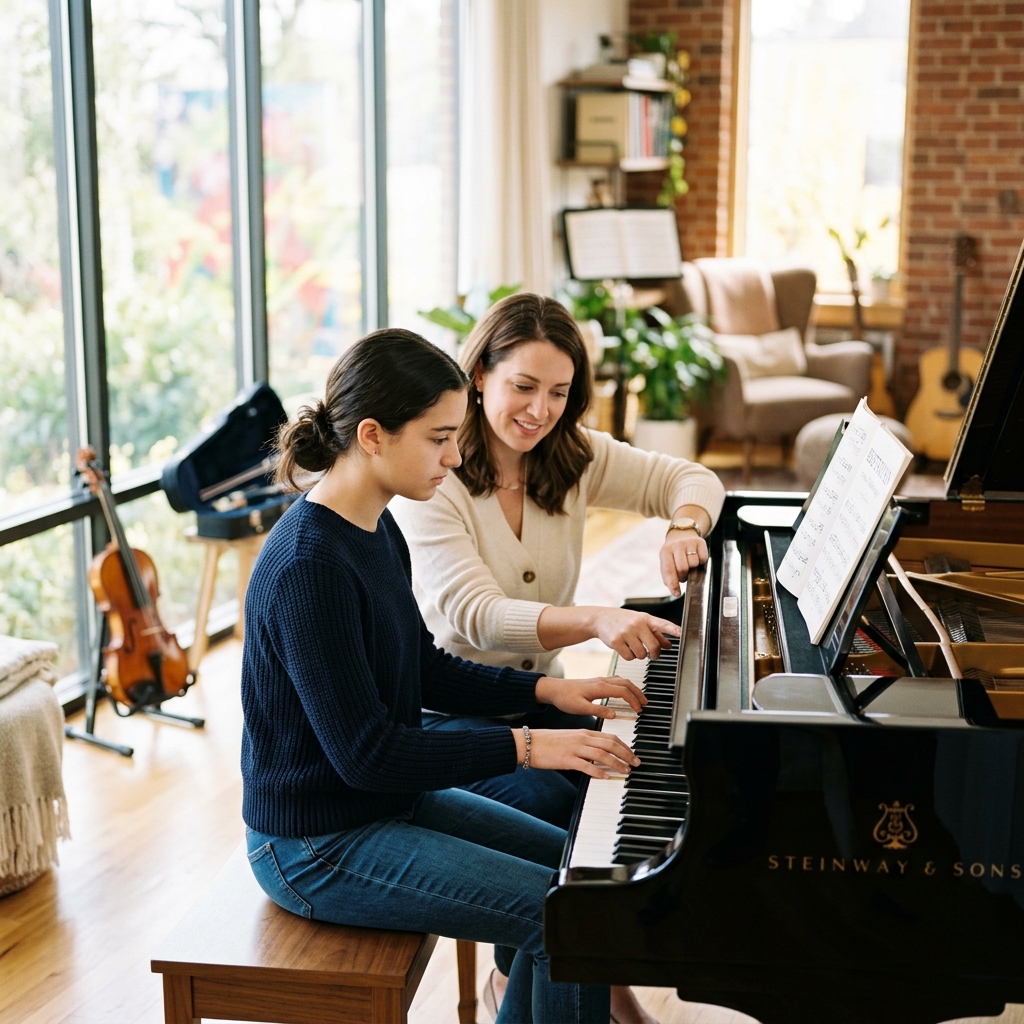 Music lesson and instruments at Roscommon Traditional Music School